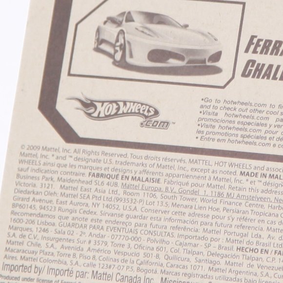 Ferrari F430 Challenge Yellow Hot Wheels - 06/10 Year Made: 2009 HW Racing '10 - Picture 4 of 4